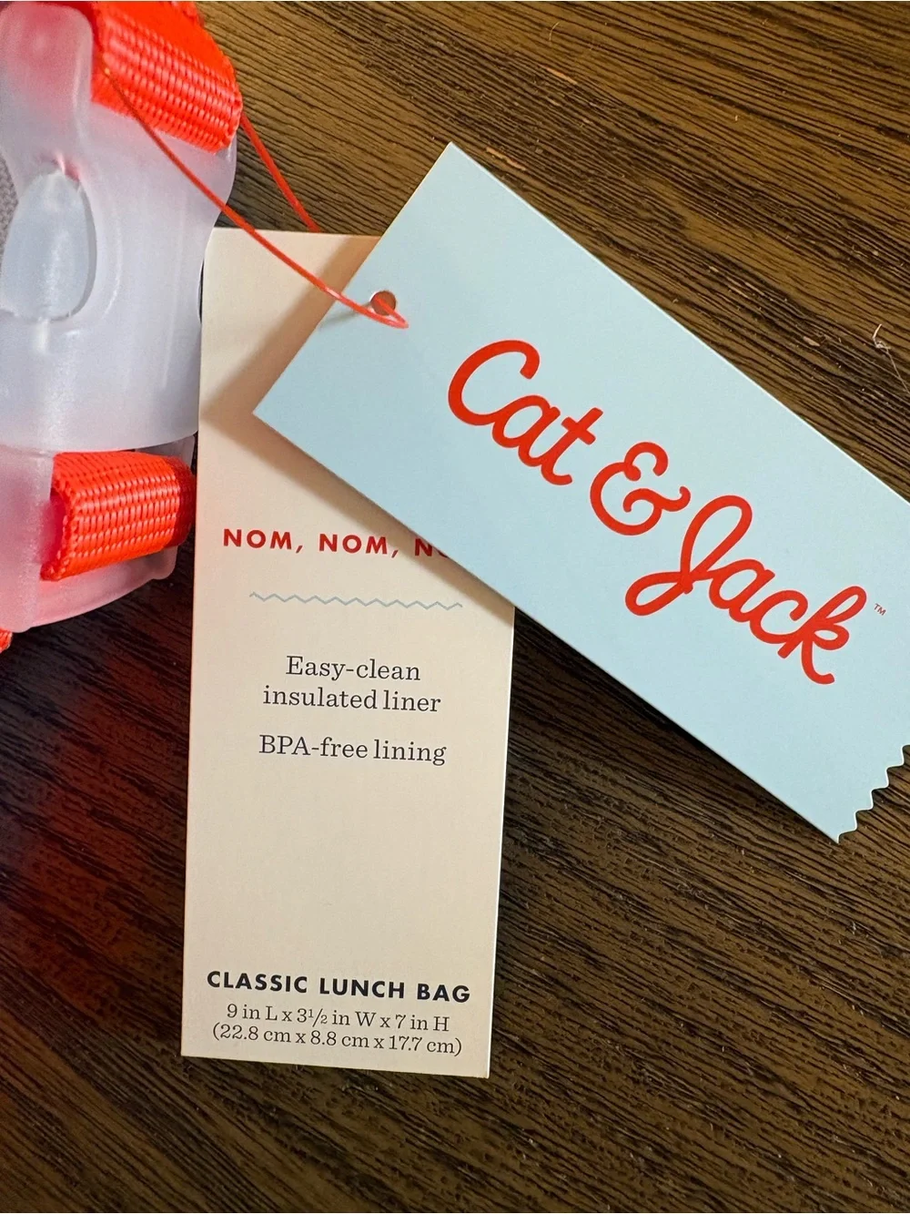 Cat & Jack sharks! Lunch Tote with Coral Strap